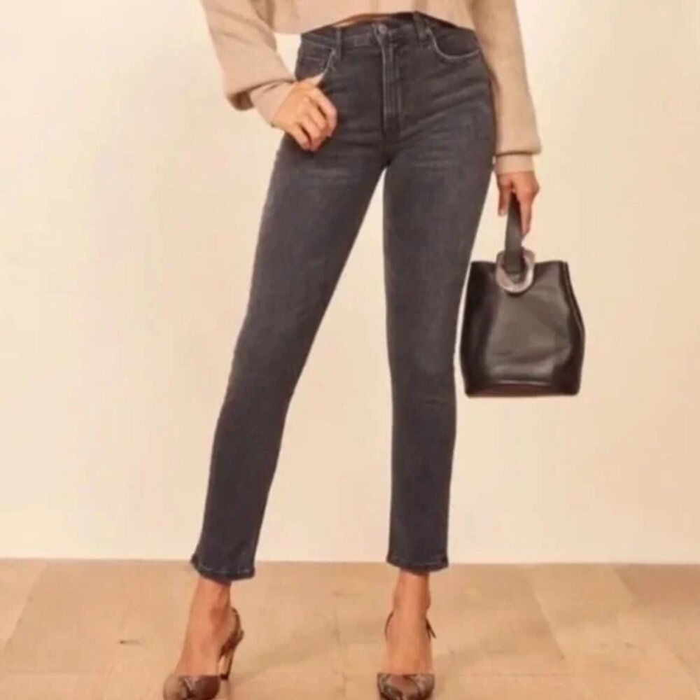 Reformation dark grey jeans